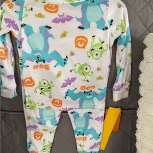Disney Monsters Inc. Kids Pajama Set - White and Blue